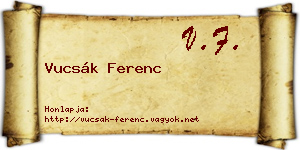 Vucsák Ferenc névjegykártya