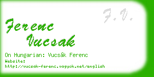 ferenc vucsak business card